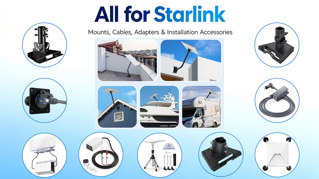 Pipe Adapter For Starlink Gen 3 Roof Pole Mount Wall Stand Round Mounting Kit Accessories For Starlink Gen3 V3 Standard Dish