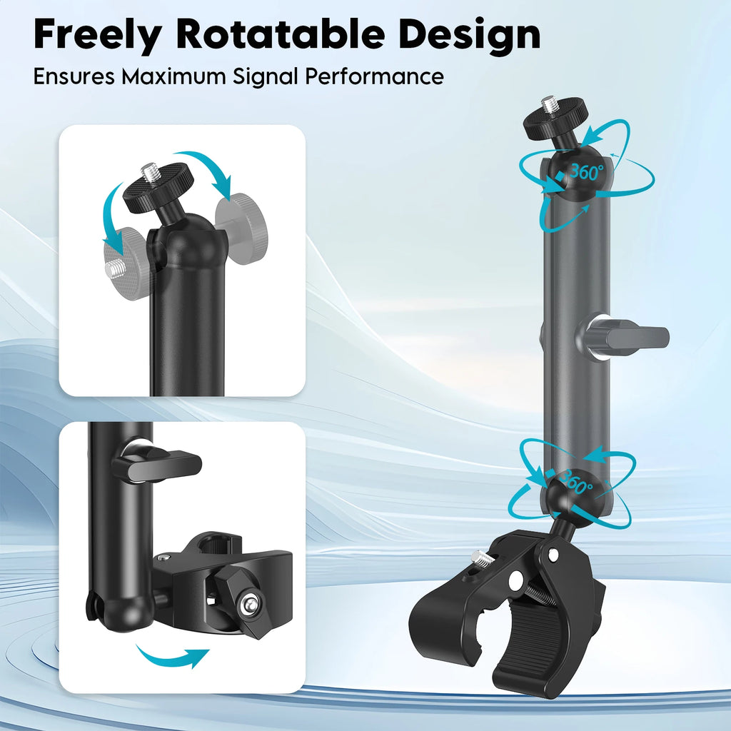 EDUP SK0146 Starlink Mini Adjustable Clamp Mount Kit–Portable Aluminum Alloy Bracket for RV Camper Roof Rack Balcony–Tool-Free