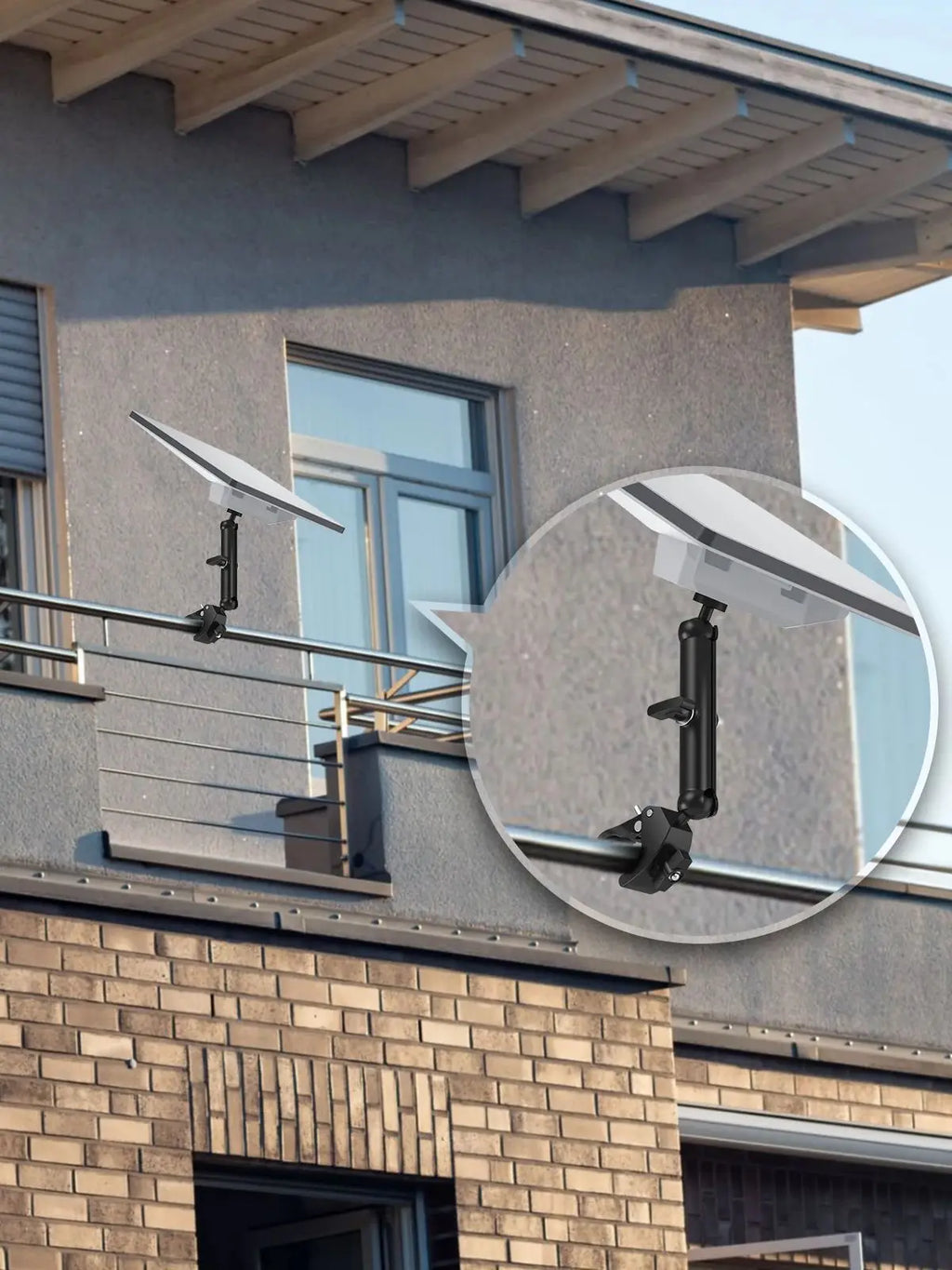 EDUP SK0146 Starlink Mini Adjustable Clamp Mount Kit–Portable Aluminum Alloy Bracket for RV Camper Roof Rack Balcony–Tool-Free