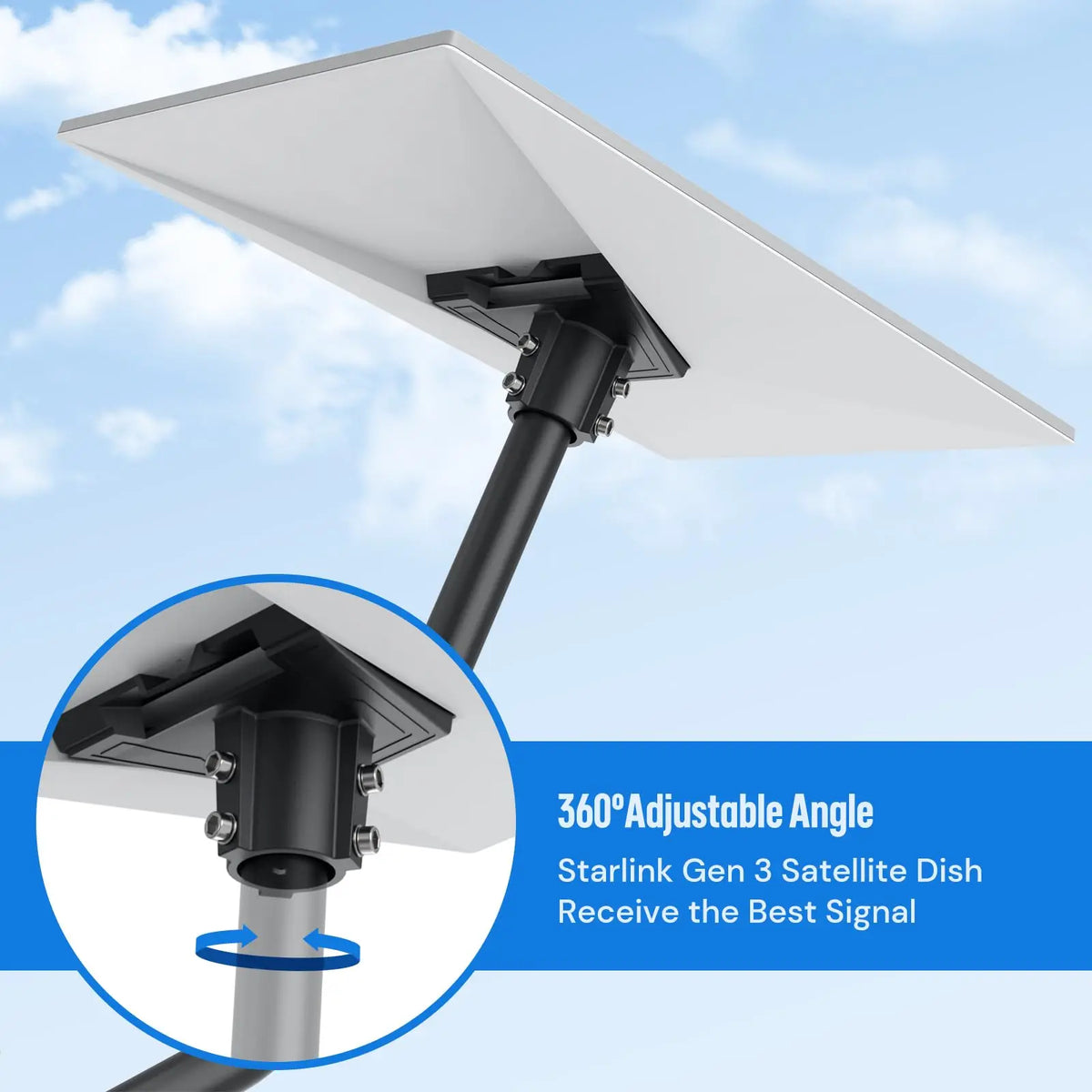 Pipe Adapter For Starlink Gen 3 Roof Pole Mount Wall Stand Round Mounting Kit Accessories For Starlink Gen3 V3 Standard Dish