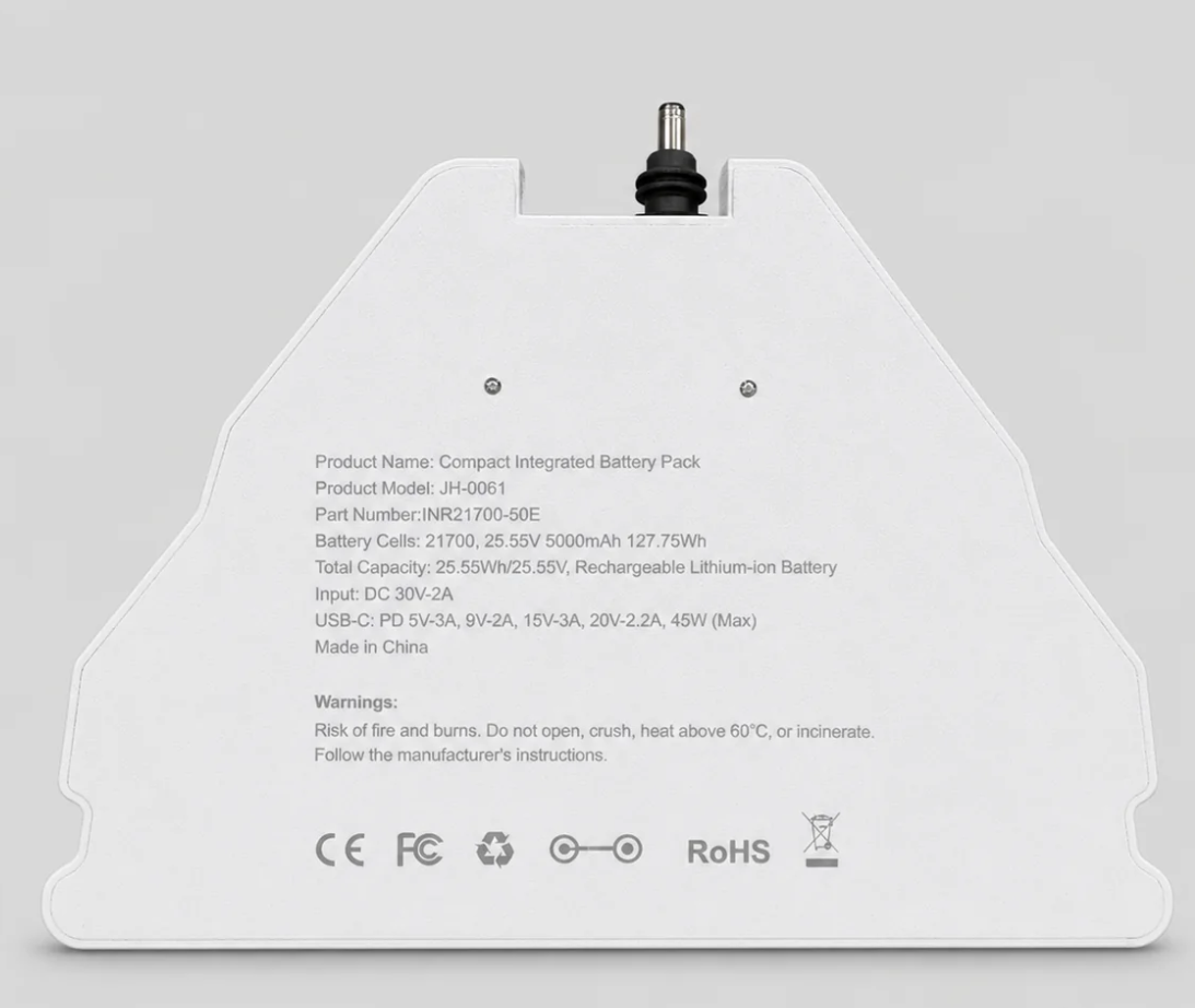 Removable Battery Compatible with Starlink Mini, no cable, direct attached for clean, portable power.