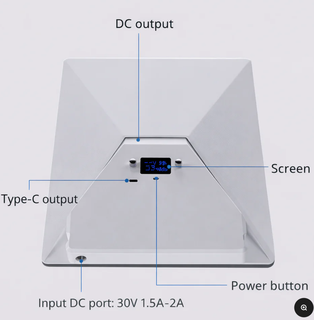 Removable Battery Compatible with Starlink Mini, no cable, direct attached for clean, portable power.