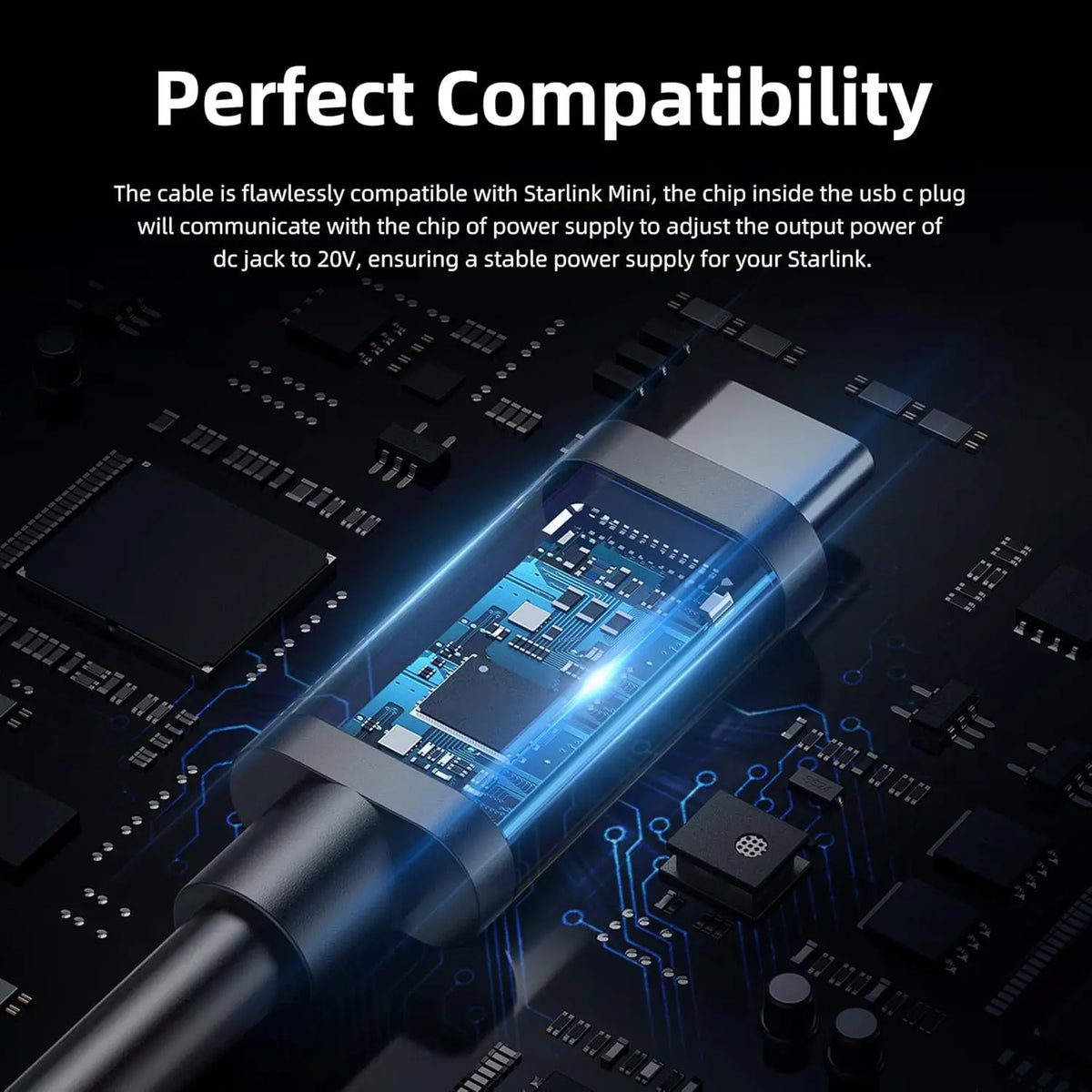 2 in 1 Starlink Mini Cable USB-C and DC to DC Power 100W PD Cable for 3M Starlink Mini Waterproof Charging Cable