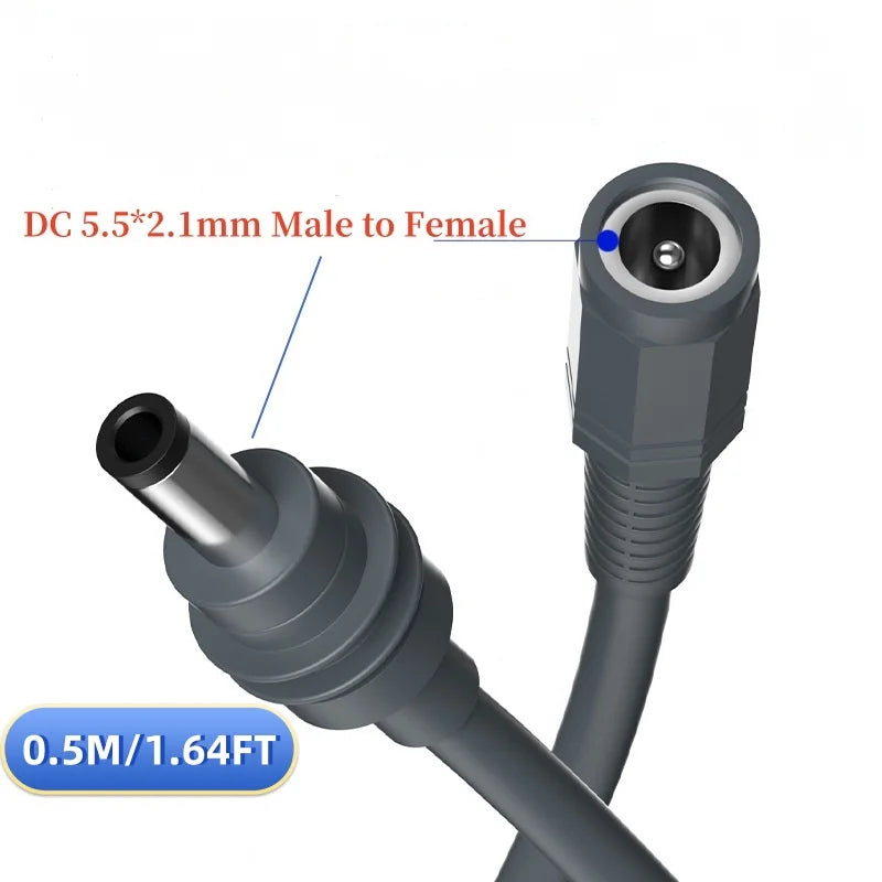 Starlink Mini DC Male To Female Adapter Cable Short Cable 0.5M 2M 3M 5M 10M 20M DC Power Extension Kabel For Starlink Mini V4