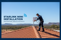 Technician installing Starlink Mini dish on Australian rooftop